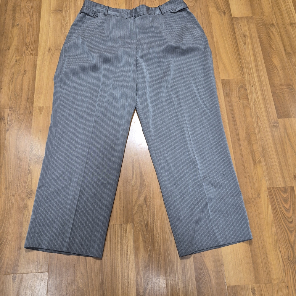 Larry Levine Gray Pinstripe Trousers